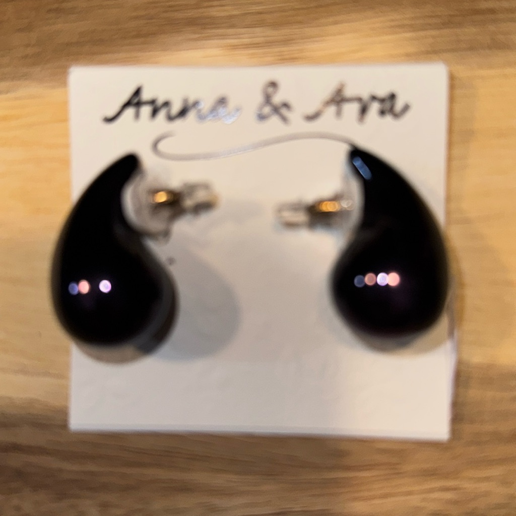 Anna Ava Deep Purple Large Tear Drop Post And Clutch Earrings 17$